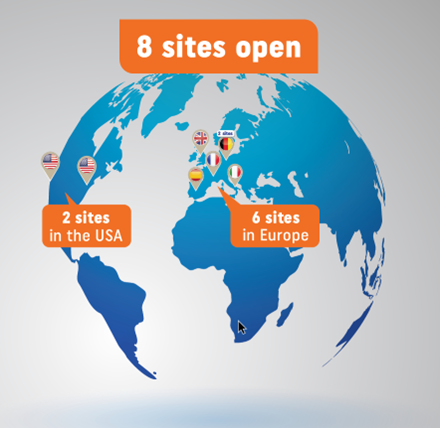 8 clinical sites